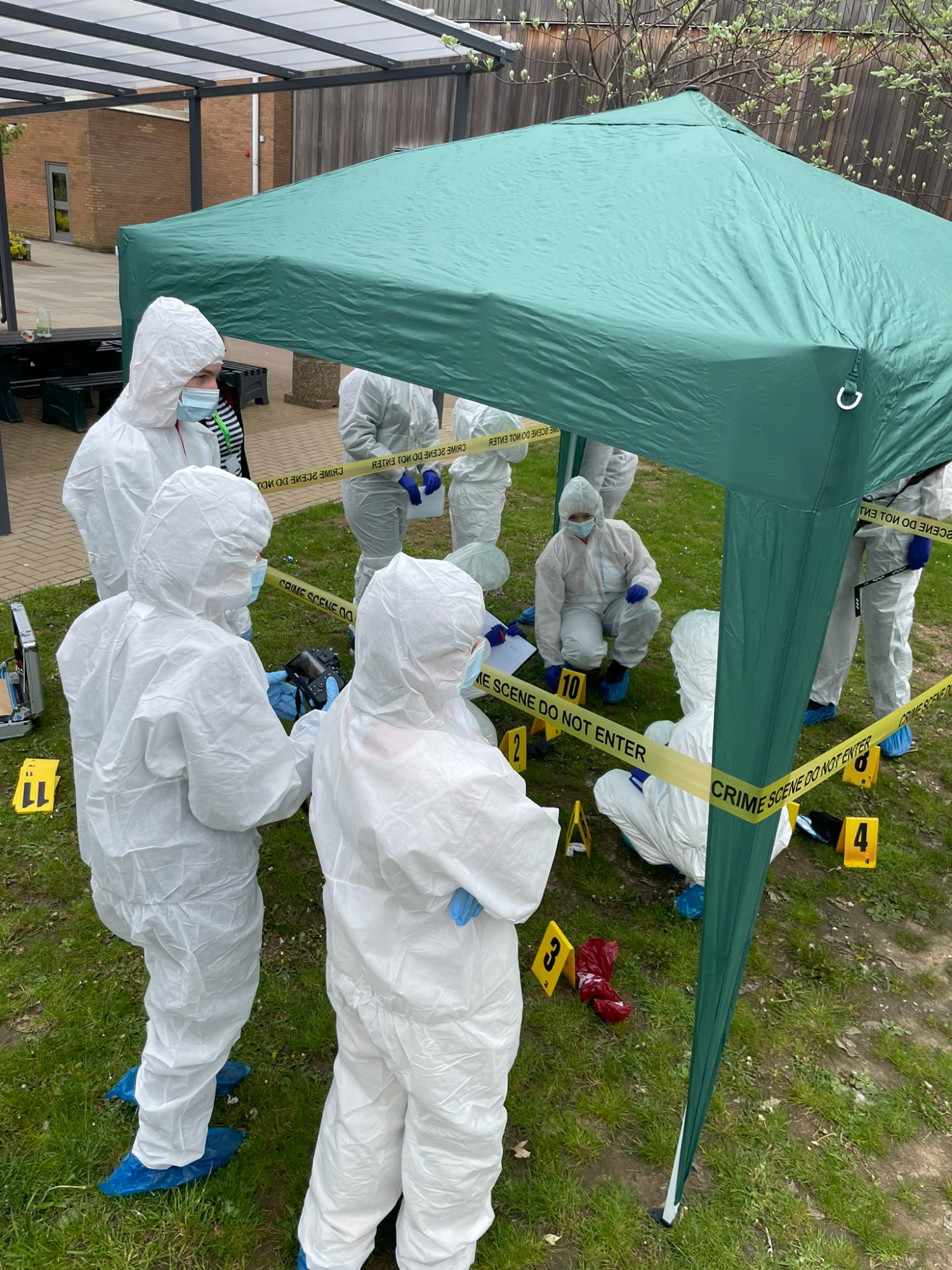 Mock-up of forensic crime scene