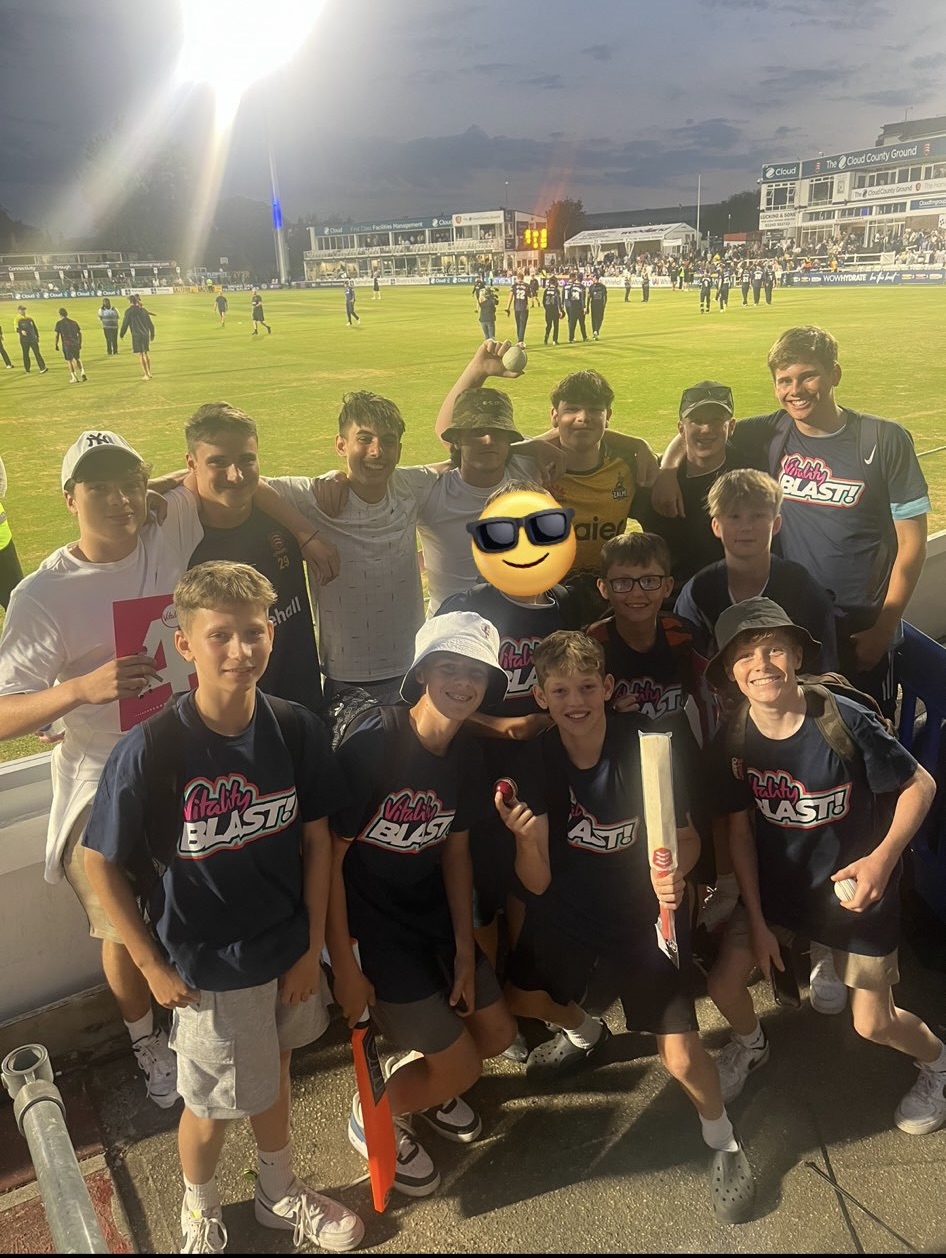 A group of students at the Essex cricket ground